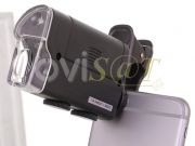 Microscopio de bolsillo con zoom 60x-100x e iluminación led